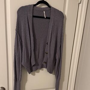 Free People Found My Friend Cardi in Dusty Blue